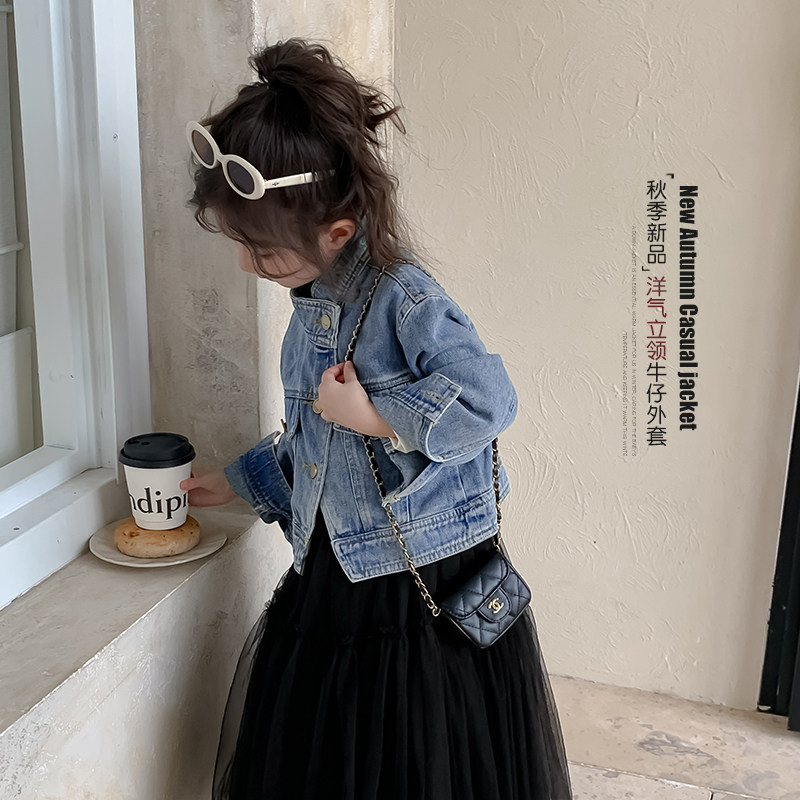 女童牛仔外套春装2026新款儿童韩版上衣网红衣服洋气宝宝休闲夹克