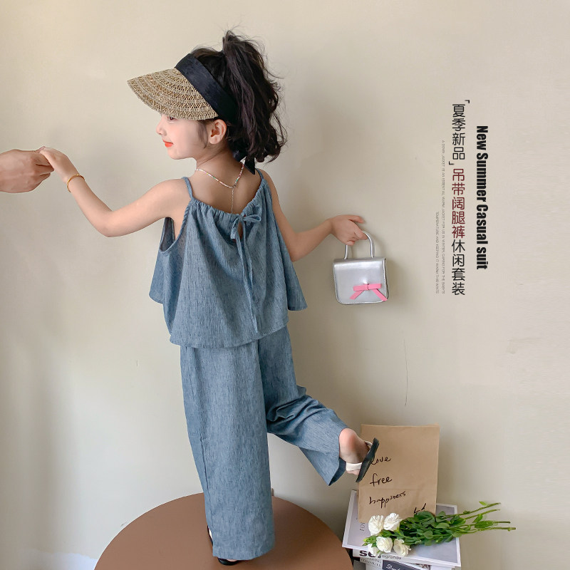 夏季套装2025新款韩版儿童夏装薄款阔腿裤洋气宝宝两件套,童装/婴儿装/亲子装,套装,淘宝优惠券,粉丝福利购,淘宝优惠卷