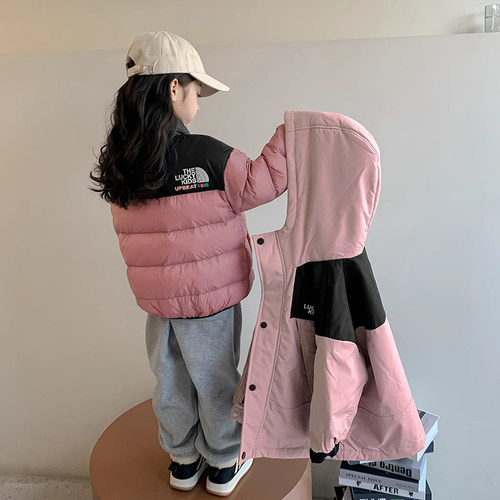 女童羽绒服儿童冲锋衣三合一外套