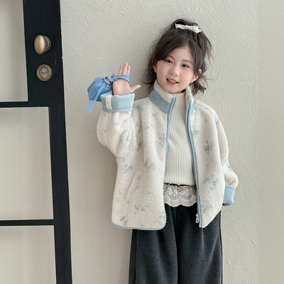 女童外套秋冬2025新款宝宝超好看冬季皮毛一体上衣儿童冬装毛毛衣