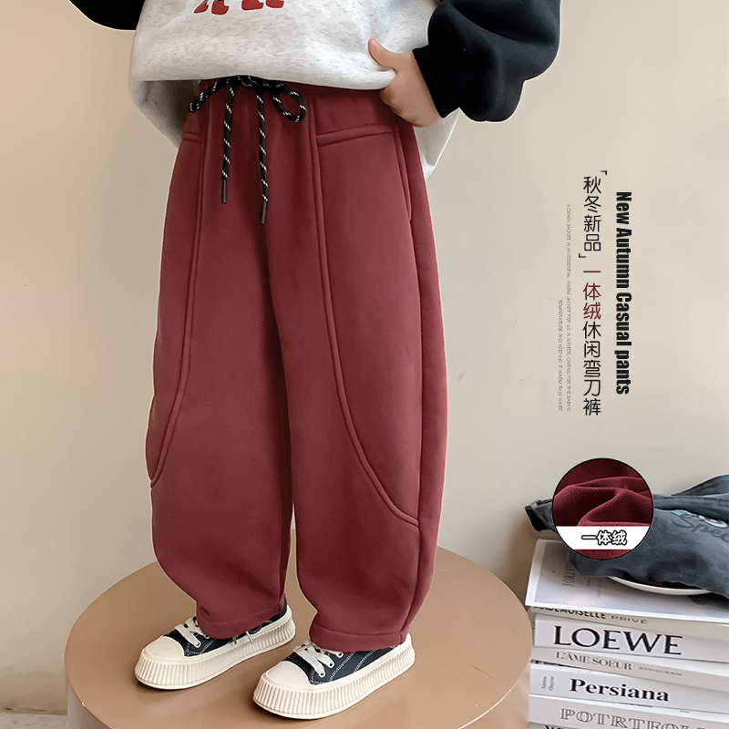 女童加绒裤子秋冬儿童冬季运动裤