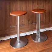 轻奢不锈钢实木吧台椅家用高脚凳侘寂风实木高脚椅酒吧柜台吧台凳