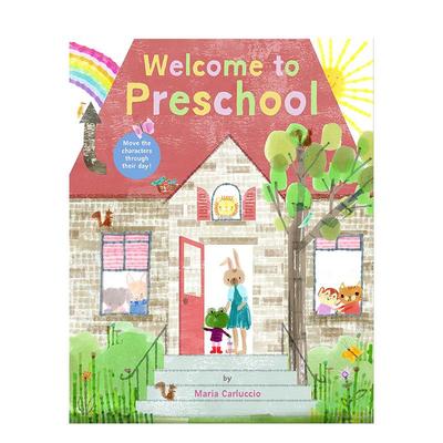【现货】欢迎来到学前班（附带6个互动角色）Welcome to Preschool英文进口原版儿童绘本图书3-6岁Carluccio  Maria自我认知情绪管