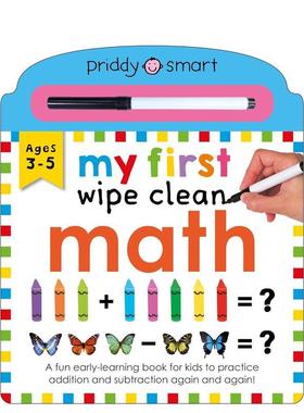 【预售】我的第一本擦擦书：数学My First Wipe Clean: Math英文进口原版儿童趣味图书Roger Priddy6-9岁