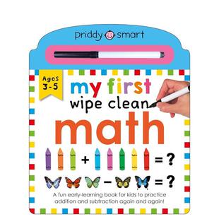 【预售】我的第一本擦擦书：数学My First Wipe Clean: Math英文进口原版儿童趣味图书Roger Priddy6-9岁