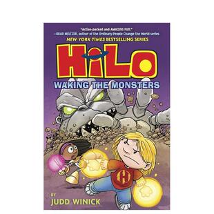 【预售】希罗漫画系列 4：唤醒怪兽Hilo 4: Waking The Monsters英文进口原版儿童漫画图书6-9岁Winick  Judd