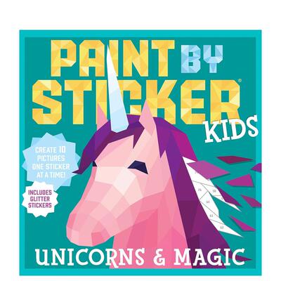 【现货】Paint by Sticker Kids: Unicorns & Magic，儿童贴纸绘画：独角兽与魔法 英文贴纸书