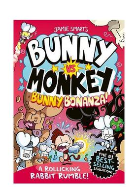 【预售】兔子大战猴子：兔子狂欢 Bunny vs Monkey: Bunny Bonanza 英文进口原版儿童漫画Jamie Smart