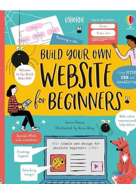 【现货】初学者网站搭建Build Your Own Website for Beginners英文进口原版儿童绘本图书Laura Cowan  Anna Wray百科
