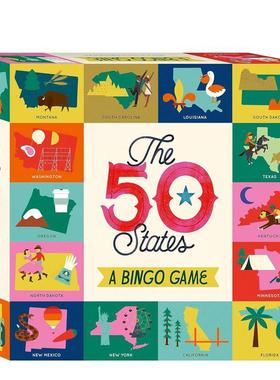 【现货】宾果游戏：50洲的探险The 50 States Bingo: A Bingo Game for Explorers英文进口原版儿童趣味图书Sol Linero; Gabriell