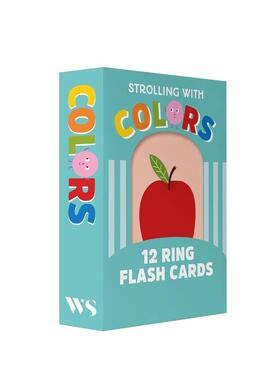 【预售】漫步色彩：12张环形闪卡 Strolling With Colors: 12 Ring Flash Cards 英文进口原版儿童语言概念启蒙图书Agnese Baruzz