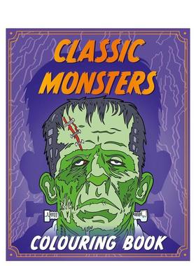【预售】经典怪物涂色书 Classic Monsters Colouring Book 英文进口原版儿童趣味图书 黑暗奇幻创意礼物Hodder Children's Books