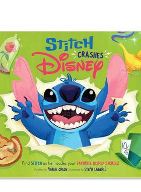 【现货】史迪奇撞上迪斯尼 Stitch Crashes Disney Hc 英文儿童绘本原版图书外版进口书籍 DISNEY BOOKS