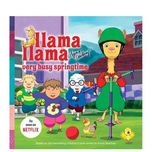 Llama羊驼拉玛 Very Busy 英文原版 Llama Spring忙碌春天 儿童绘本 现货
