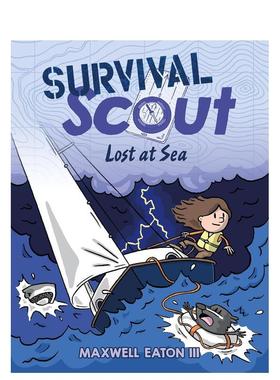 【现货】生存侦察兵：海上迷途 Survival Scout: Lost at Sea英文进口原版儿童漫画Roaring Brook