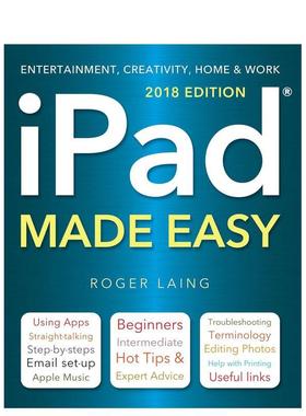 【现货】iPad Made Easy (2018 Edition)，iPad一点通(2018版) 英文进口原版图书籍进口正版 Roger Laing 社会科学