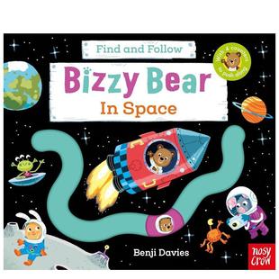 Bizzy and 预售 小熊：太空找找乐 儿童绘本图书Benji 9岁 英文进口原版 Bear 忙碌 Follow Find Davies6 Space