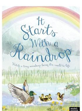 【现货】从一滴雨开始It Starts With A Raindrop 英文进口原版儿童绘本图书 6-9岁 words & pictures 动物生态环保