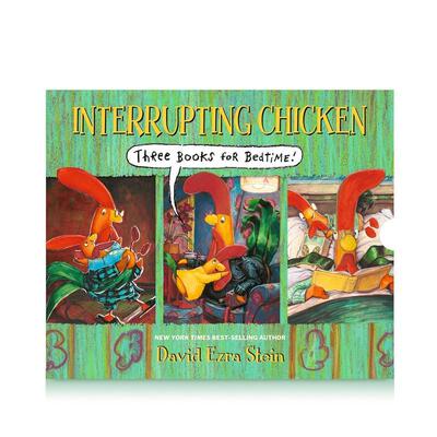【预售】捣蛋鸡的睡前三本书 Interrupting Chicken: Three Books for Bedtime 英文进口原版儿童绘本图书David Ezra Stein