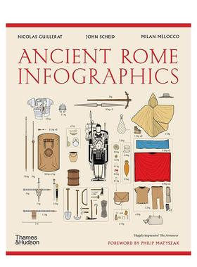 【预售】古罗马：信息图表（平装） Ancient Rome: Infographics 英文进口原版人文历史图书Thames & Hudson外文