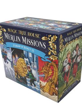 【预售】神奇树屋1-25部盒装全集Magic Tree House Merlin Missions Books 1-25 Boxed Set英文进口原版儿童图书6-9岁桥梁书Mary