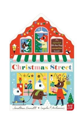 【预售】圣诞街 场景机关翻翻书Christmas Street英文进口原版儿童趣味图书Jonathan Emmett & Ingela P Arrhenius外文正版