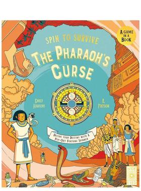 【预售】命运转盘：法老的诅咒 【Spin to Survive】The Pharaoh's Curse 英文进口原版儿童绘本图书 附带立体转盘 冒险游戏书Emi
