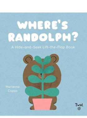 【预售】小熊伦道夫去哪了？躲猫猫翻翻互动游戏书Where's Randolph?英文进口原版儿童趣味图书Marianna Coppo3-6岁