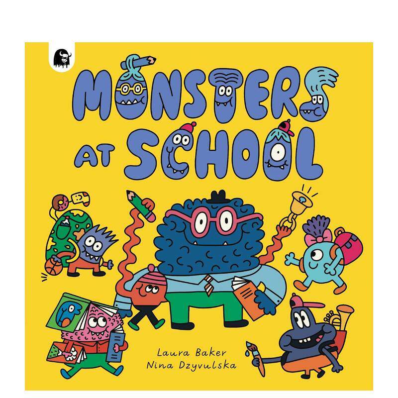 【预售】【混乱的怪物城】怪兽学校Monsters at School英文进口原版图书儿童绘本Laura Baker; Nina Dzyvulska3-6岁