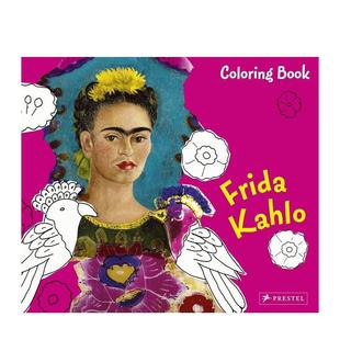 Kahlo Coloring Book英文进口原版 6岁艺术启蒙Doris 弗里达·卡罗：绘画本Frida 儿童图书3 Kutschbach 现货