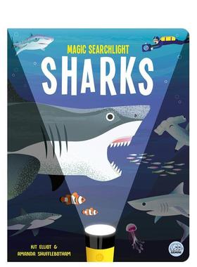 【预售】【魔法探照灯】鲨鱼Magic Searchlight - Sharks英文进口原版儿童图书Kit Elliot