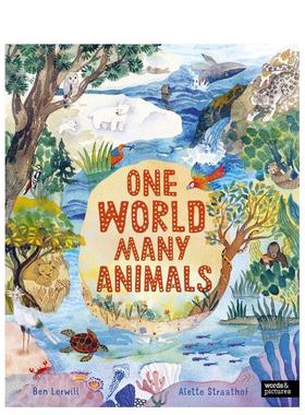 【现货】万物同栖：世界动物图鉴 One World  Many Animals 七大栖息地 奇特动物 英文进口原版儿童绘本图书Ben Lerwill; Alette