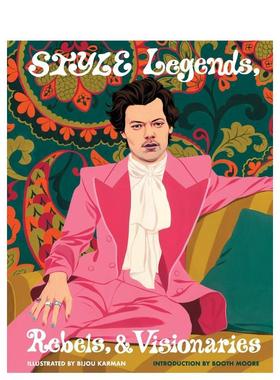 【现货】时尚插画师Bijou Karman：风尚传奇人物/先锋者/远见者 Style Legends  Rebels  and Visionaries 原版英文时尚综合