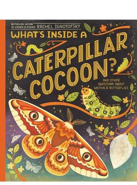 【预售】毛毛虫茧里有什么？【What's Inside】What's Inside a Caterpillar Cocoon?英文进口原版儿童绘本图书Rachel Ignotofsky