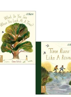 【预售】时光如水 克劳斯·弗拉格插画奖得主Emma Carlisle（平装）Time Runs Like A River英文进口原版儿童图书Emma Carlisle E