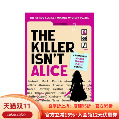 【预售】凶手并非爱丽丝：互动谋杀推理益智书 The Killer Isn't Alice 英文进口原版生活图书Iris Starling