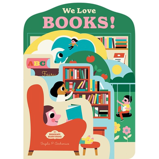 【现货】Bookscape Board Books: We Love Books! ,【异形纸板书】书本: 英文原版图书籍进口正版 Ingela P.Arrhenius 儿童趣味