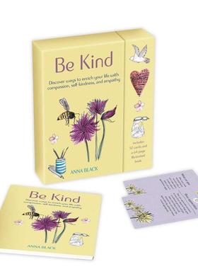 【现货】Be Kind: Includes a 52-card deck and guidebook 保持有爱:52张卡牌和指导手册 英文原版图书籍进口正版 文创礼品