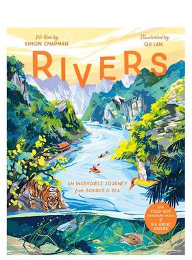 【现货】【手风琴折页书】河流Rivers 英文进口原版儿童绘本图书 3-6岁 Templar Publishing 动物生态环保