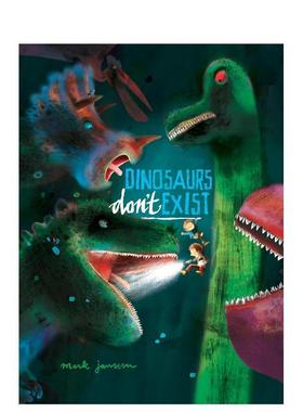 【预售】恐龙不存在Dinosaurs Don't Exist【荷兰插画师Mark Janssen】折叠式图书英文儿童图书籍进口原版Tra Books3-6岁