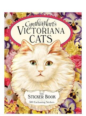 【现货】维多利亚时代的猫：300张复古贴纸 Cynthia Hart's Victoriana Cats 原版英文贴纸书