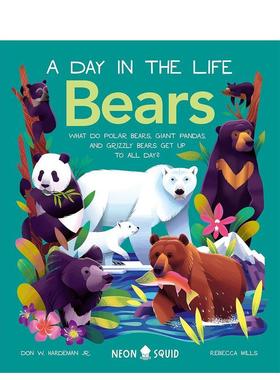 【预售】【动物的一天】熊【A Day in the Life】Bears英文进口原版儿童绘本图书Don Hardeman Jr.百科