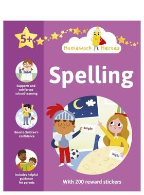【预售】作业小能手：拼写练习（含200枚奖励贴纸） 【Homework Heroes】Spelling英文进口原版儿童启蒙图书Penny Worms