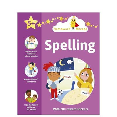 【预售】作业小能手：拼写练习（含200枚奖励贴纸） 【Homework Heroes】Spelling英文进口原版儿童启蒙图书Penny Worms