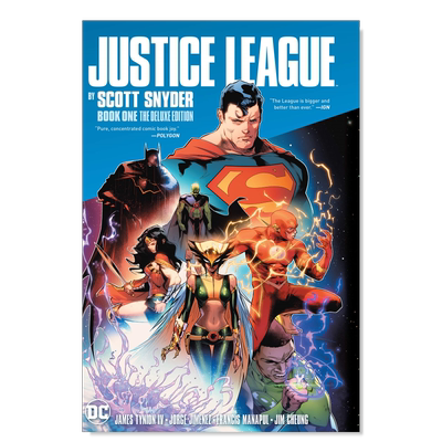 【现货】DC漫画 正义联盟豪华版卷1 Justice League 1 英文漫画书原版进口图书 超级英雄系列美漫超人蝙蝠侠神奇女侠海王火星猎人