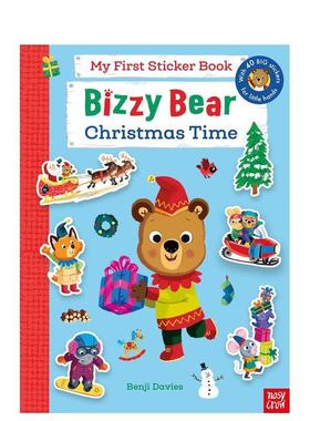 【预售】【Bizzy Bear】My First Sticker Book: Christmas Time【忙碌的小熊】圣诞贴纸书 英文进口原版儿童绘本图书 Benji Davi