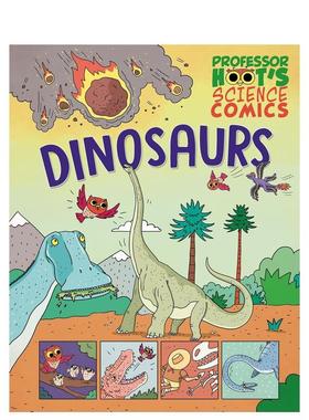 【预售】科学大冒险漫画系列：恐龙（平装） Professor Hoot's Science Comics: Dinosaurs 英文进口原版儿童绘本图书STEAM知识科