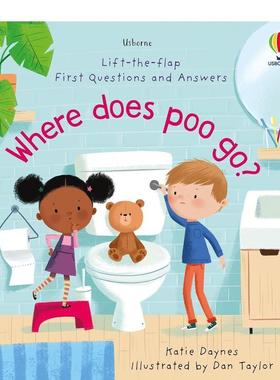 【现货】【翻翻书】便便去了哪里？Where Does Poo Go?【Lift the Flap】英文进口原版儿童趣味图书3-6岁Katie Daynes
