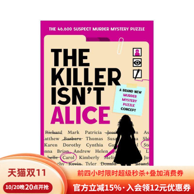 【预售】凶手并非爱丽丝：互动谋杀推理益智书 The Killer Isn't Alice 英文进口原版生活图书Iris Starling