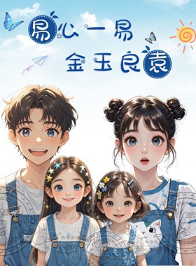 抖音直播姓氏全家福头像卡通谐音梗素材亲子头像PSD设计微信头像